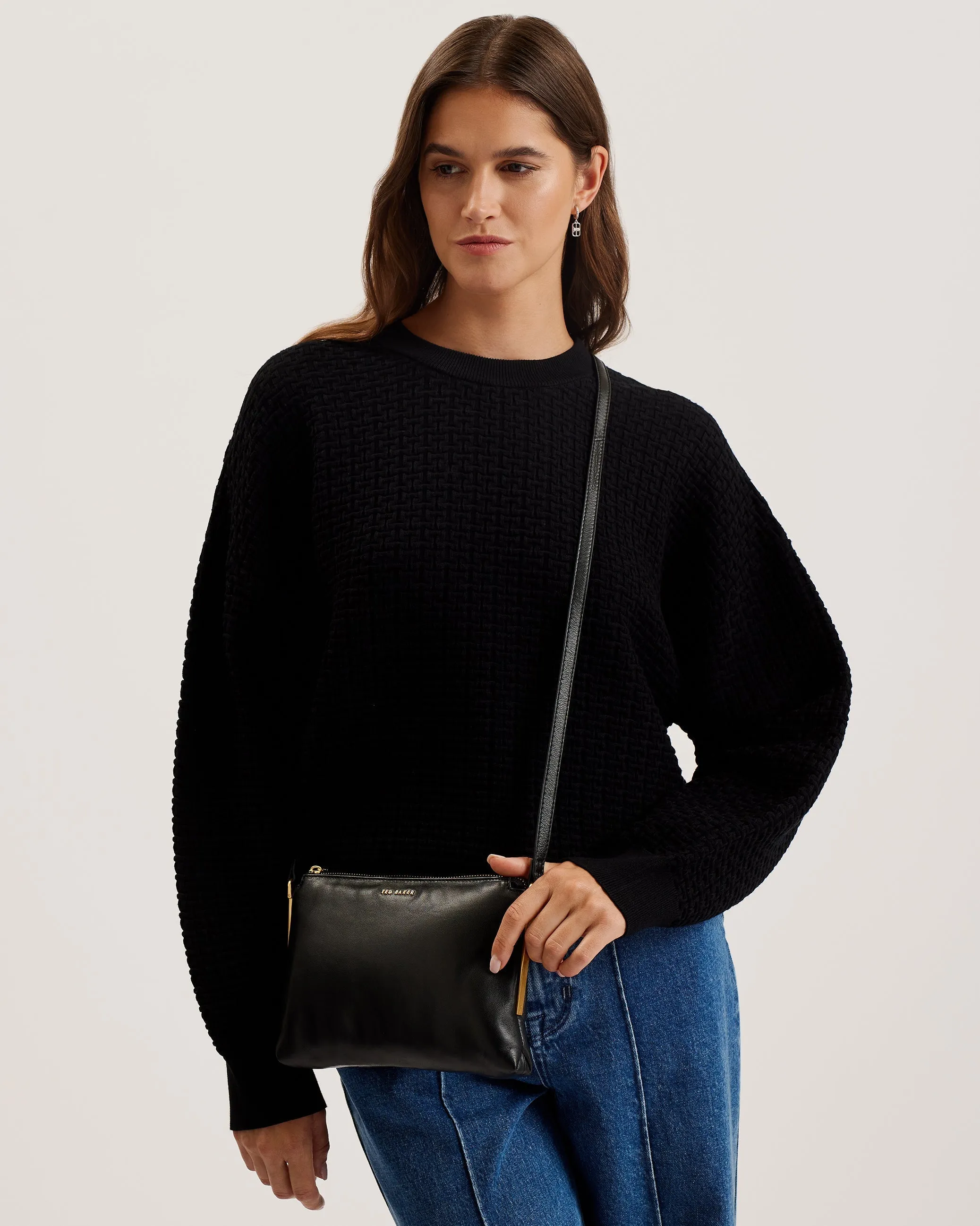 Samilly Slim Soft Quilted Crossbody Bag Black