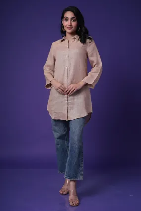 Shimmer Linen Tunic with Embroidered work