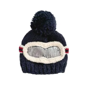 Ski Goggles Knit Boys Beanie: Navy