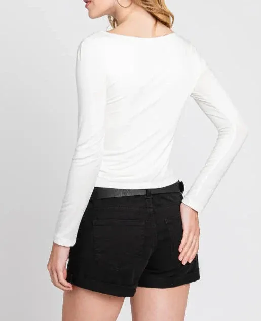 Skylar Square Neck Double Layer Comfy Long Sleeve Top (Assorted Colors)