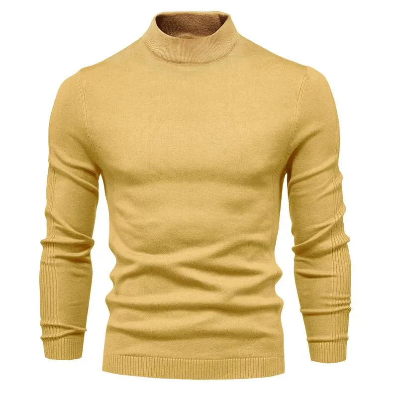 Solid Color Turtleneck Pullover Knit Sweater