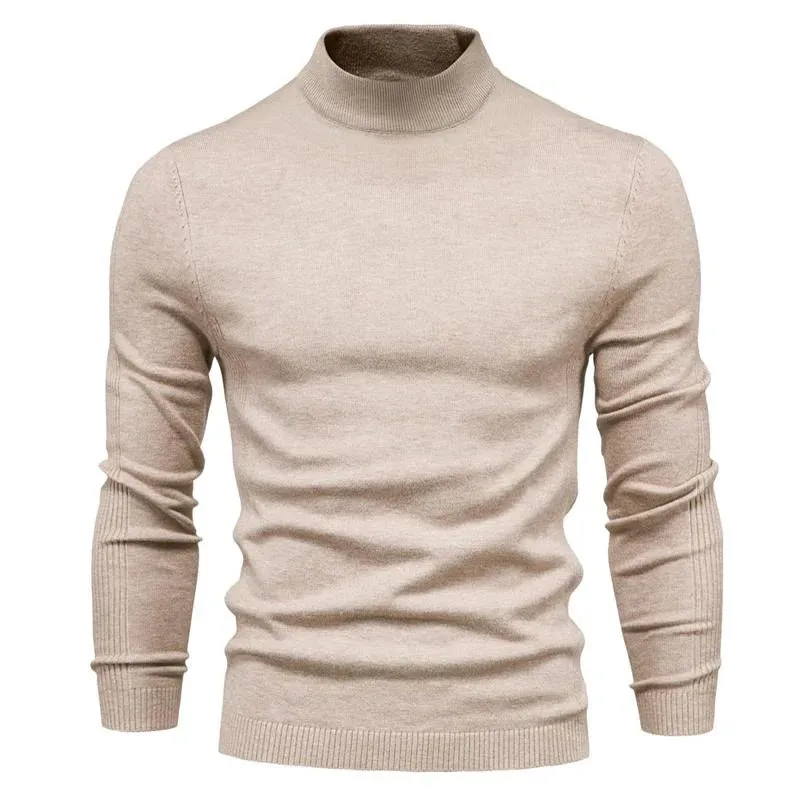 Solid Color Turtleneck Pullover Knit Sweater