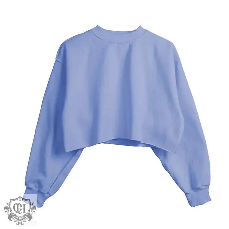Solid Cropped Sports Sweater