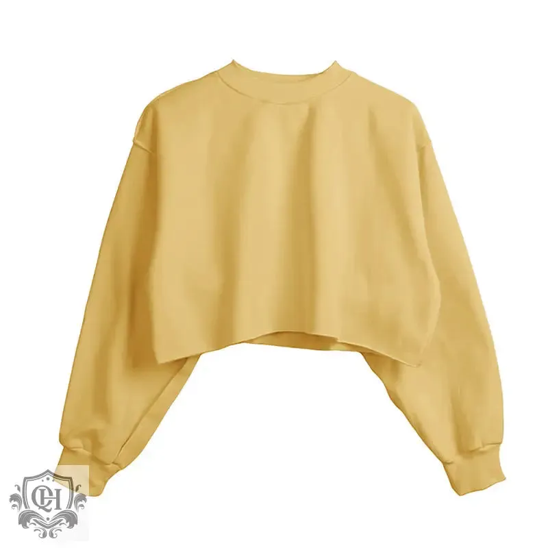 Solid Cropped Sports Sweater
