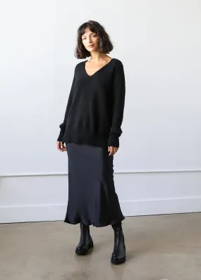 Sophia Skirt in Black Silk