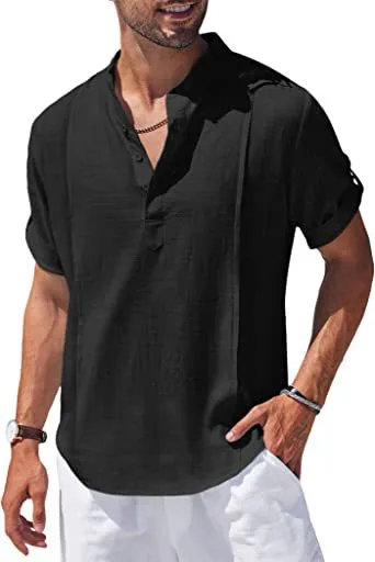 Stylish Linen Short Sleeve Shirt - GlamzLife