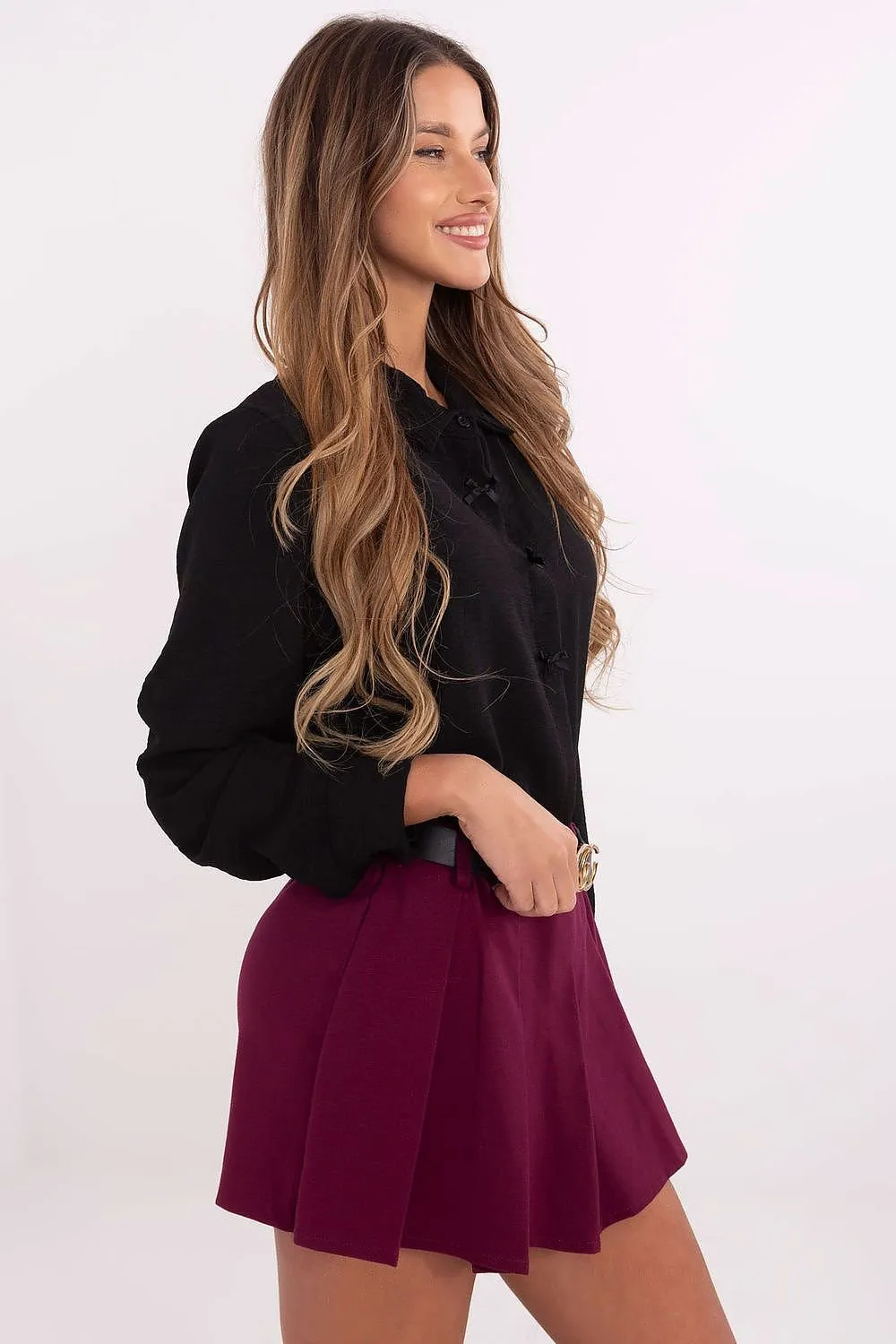 Unique skirts pants with decorative pleats