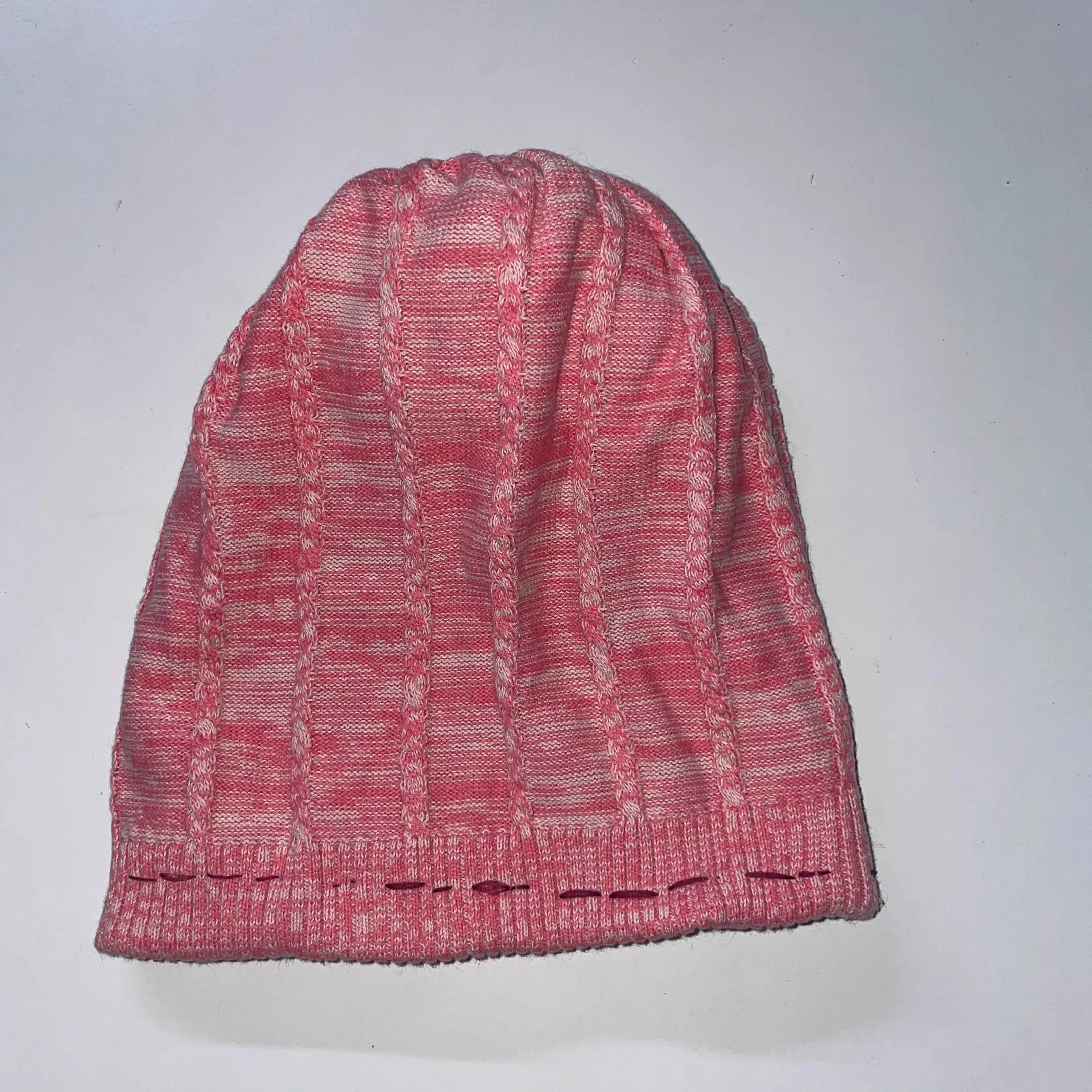 Vintage knitted orange reversible beanie hat