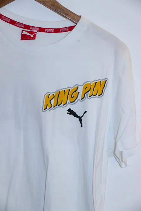 Vintage Puma King Pin mens large white tees