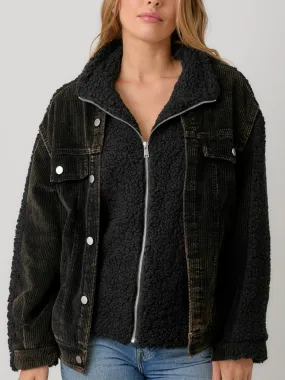 Washed Corduroy Sherpa Jacket