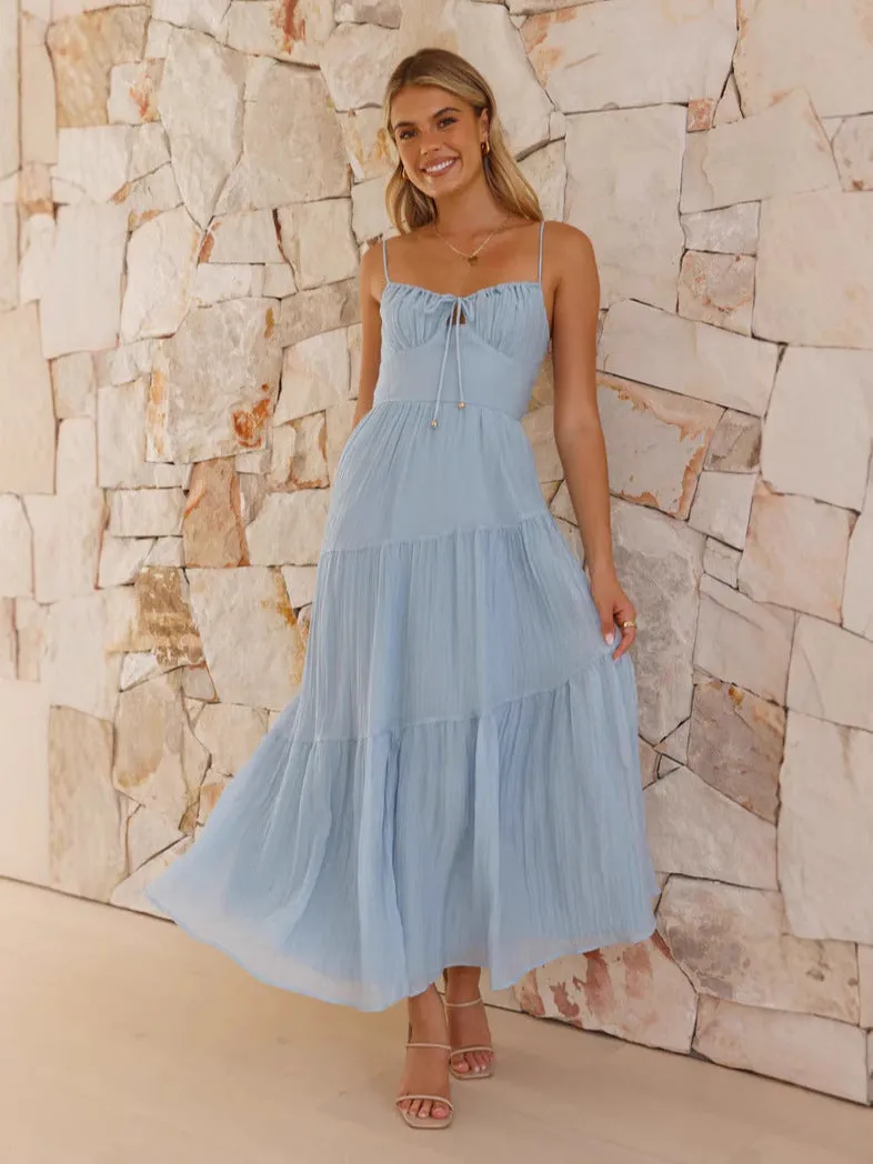 Women Spaghetti Strap Sleeveless Sling Backless Dress