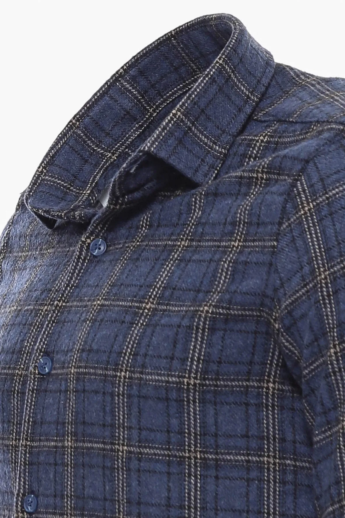 WSS Plaid Navy Blue Men Lumberjack Shirt  - Singen