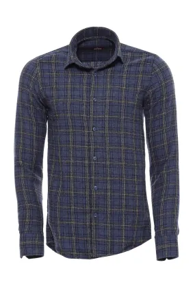 WSS Plaid Navy Blue Men Lumberjack Shirt  - Singen