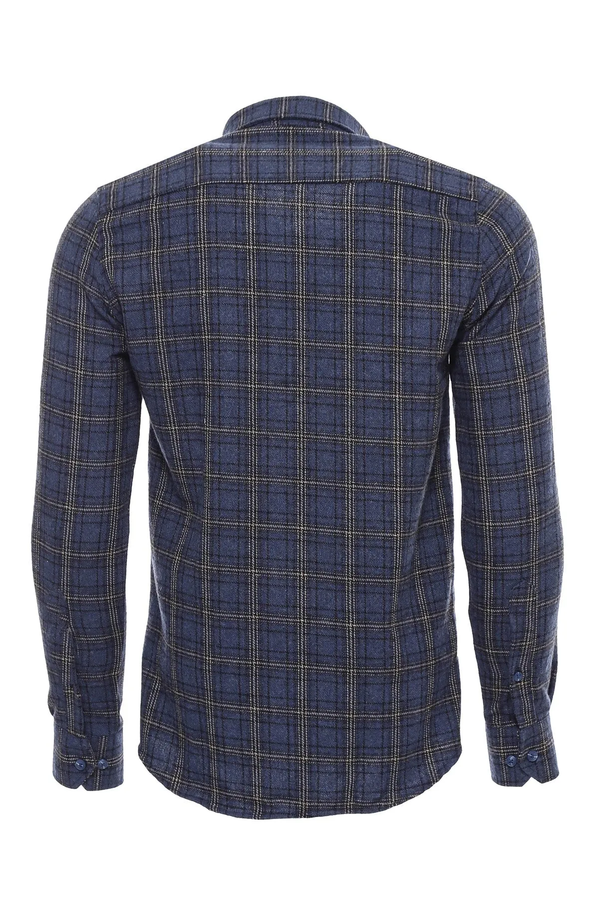 WSS Plaid Navy Blue Men Lumberjack Shirt  - Singen