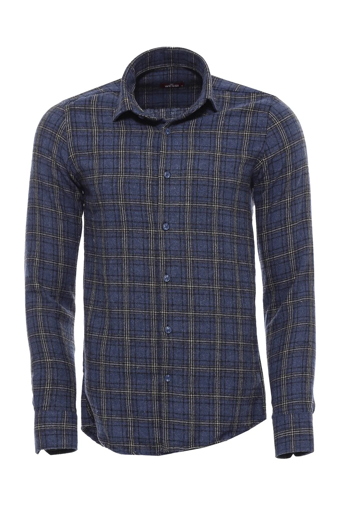WSS Plaid Navy Blue Men Lumberjack Shirt  - Singen