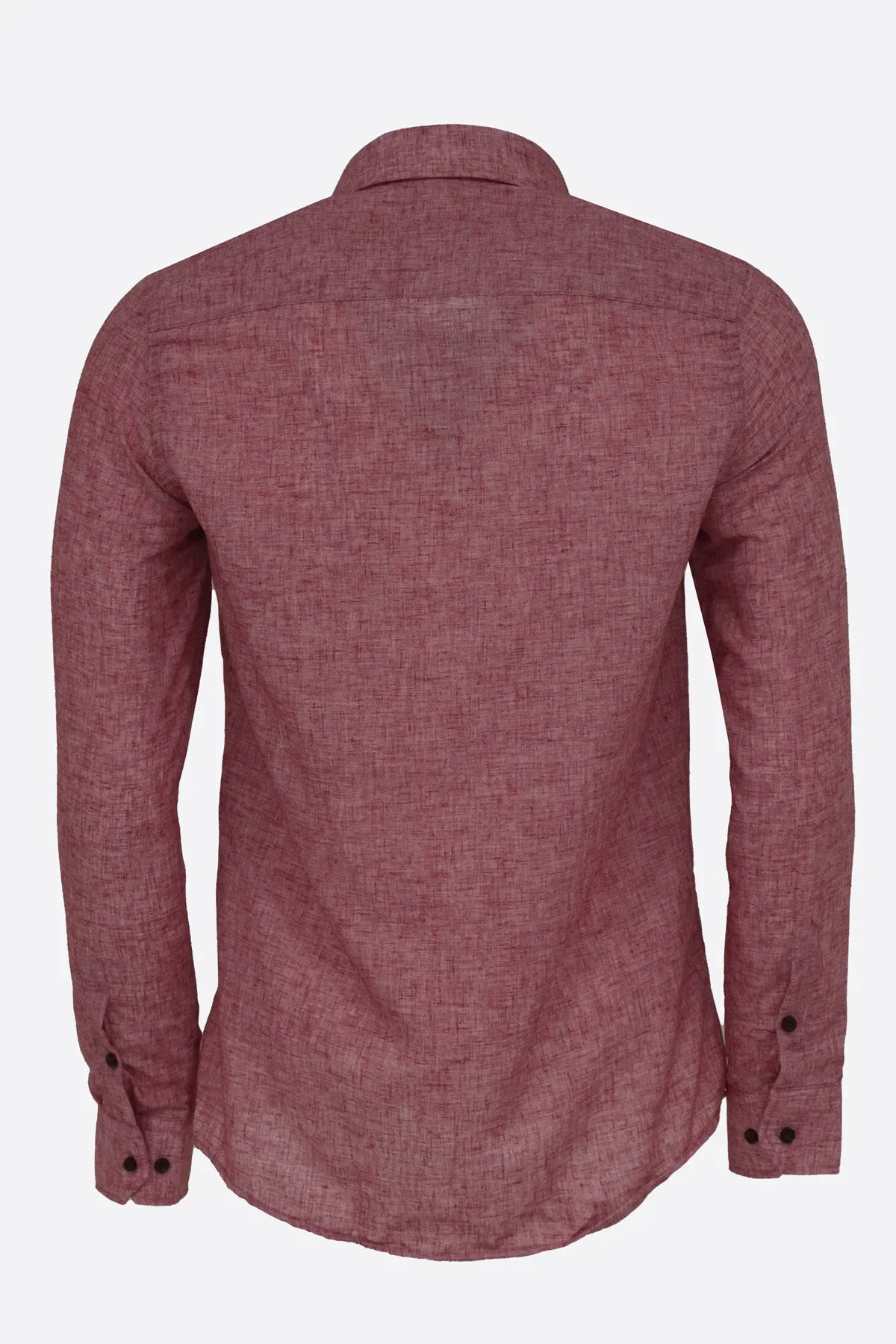 WSS Slim Fit Patterned Burgundy Men Shirt  - Singen