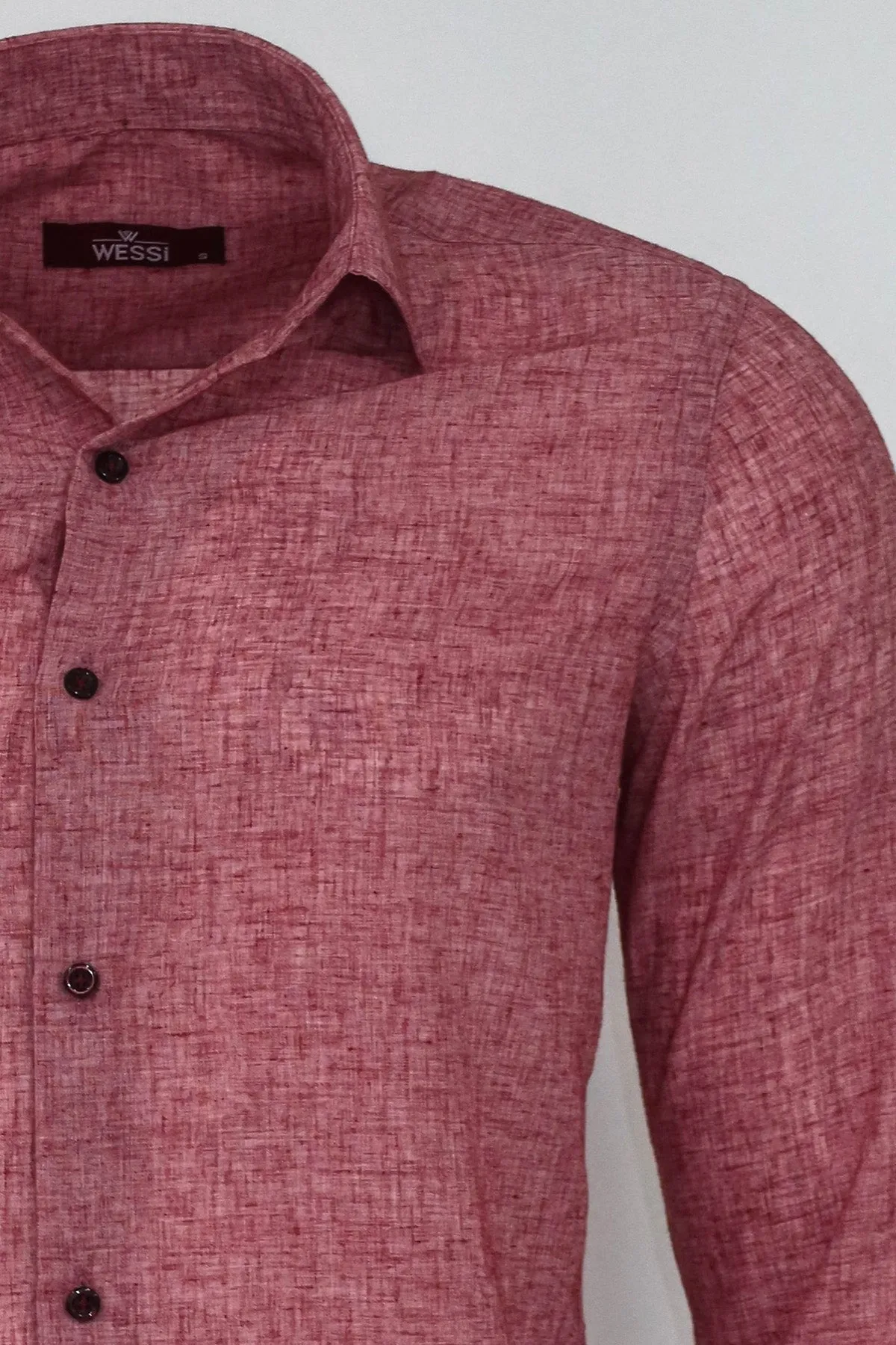 WSS Slim Fit Patterned Burgundy Men Shirt  - Singen