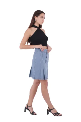 XLJ Pleated Short Denim Skirt Mixed - Carrollton