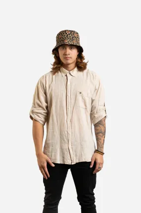 Y2K Beige Button Down Long Sleeve Shirt