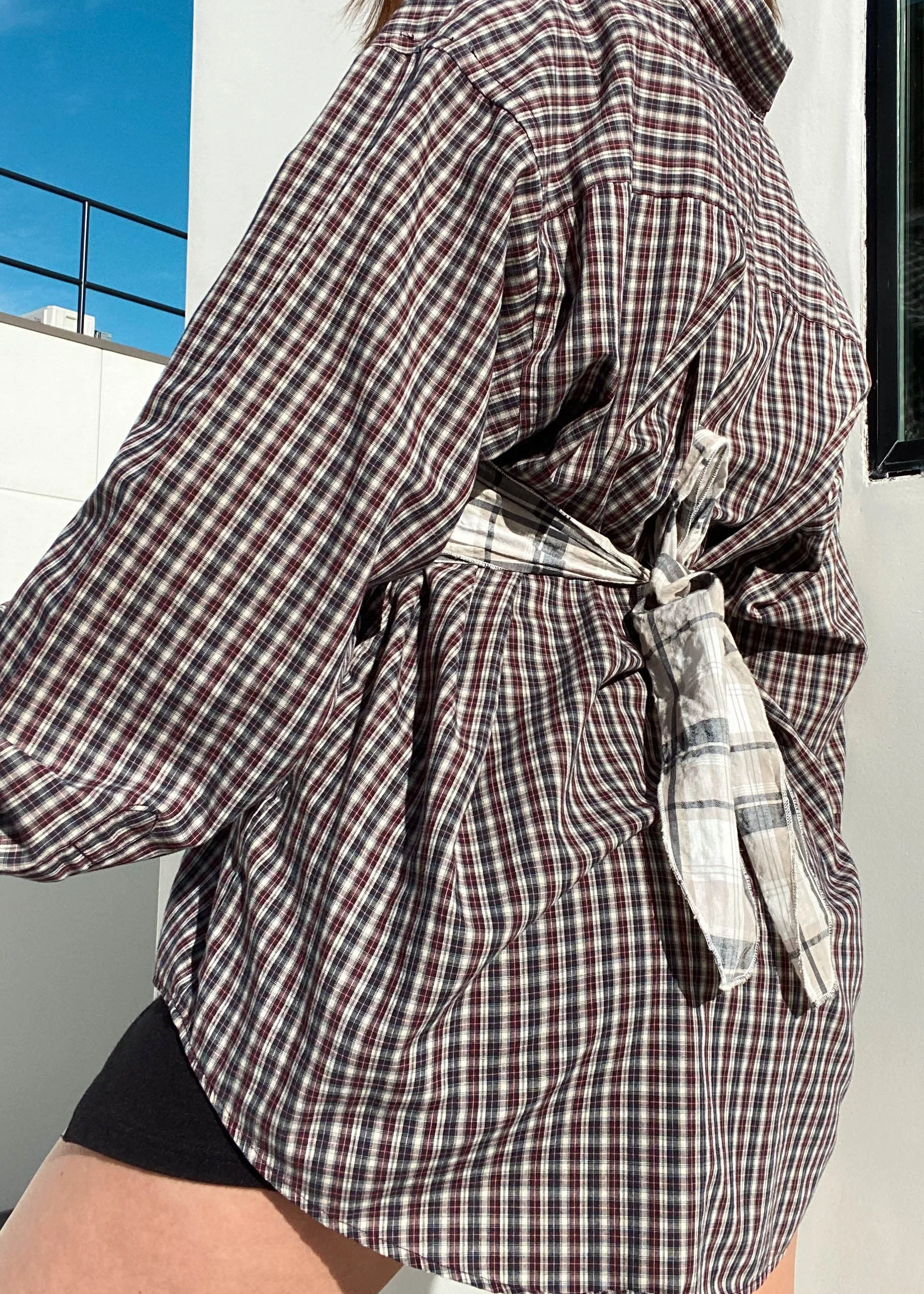 Y2k Plaid Halter Vest (M)