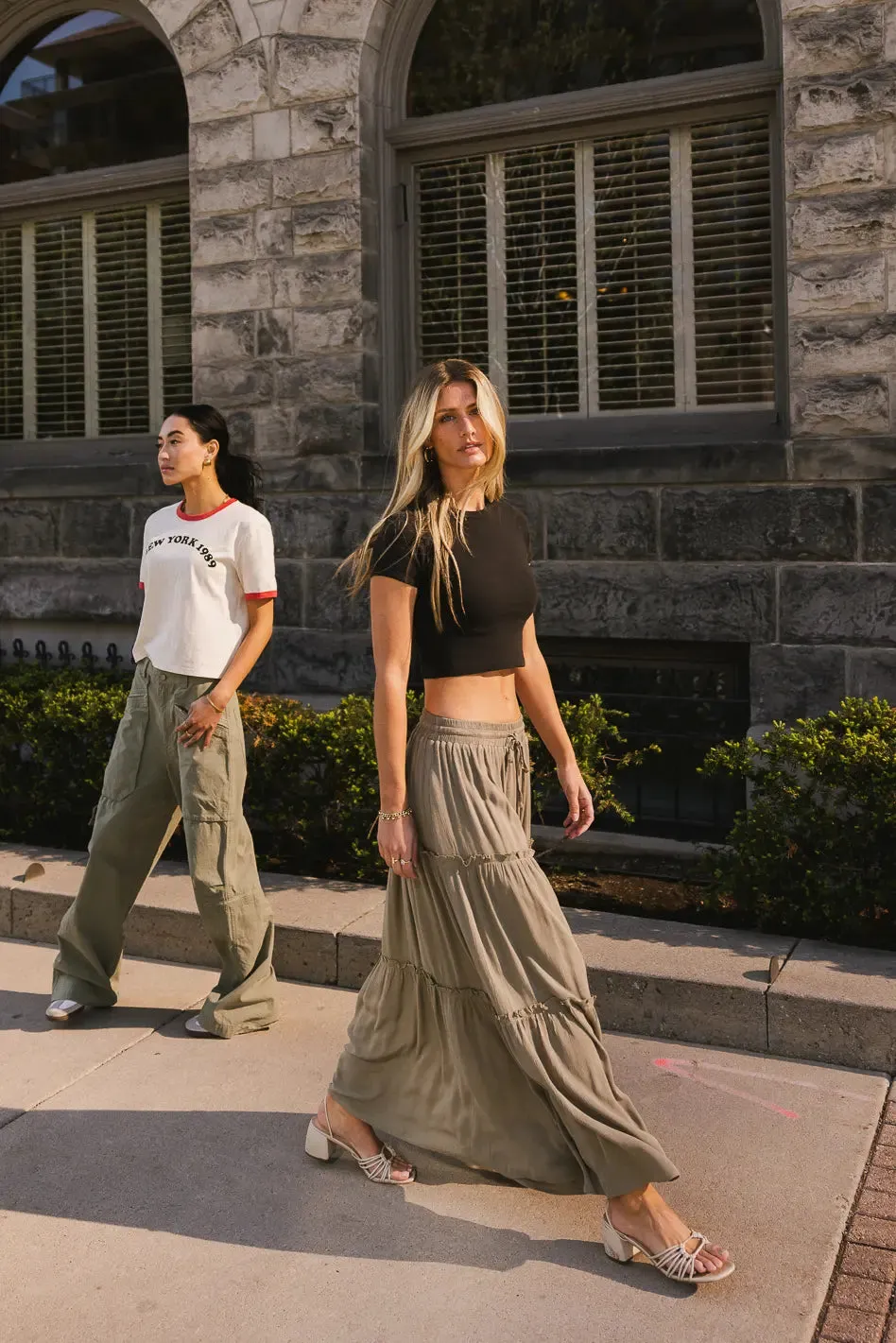 Zinnia Tiered Skirt in Sage - FINAL SALE