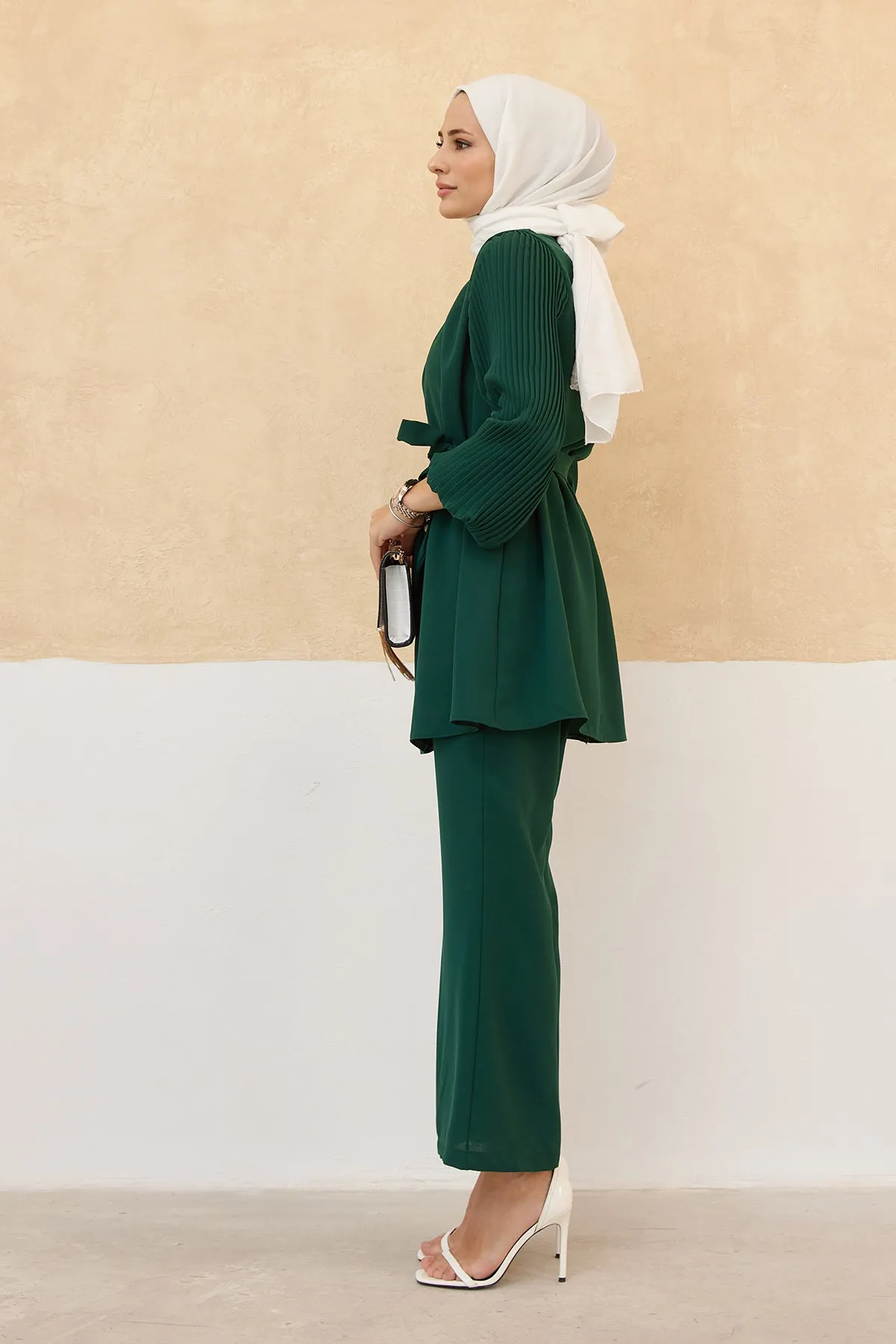 ZRF Women Sleeves Puffy Pants Tunic Set - Emerald - Jena