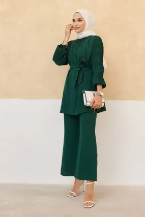 ZRF Women Sleeves Puffy Pants Tunic Set - Emerald - Jena